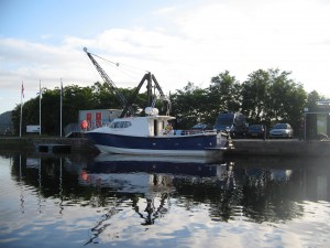 De zijkant van het schip